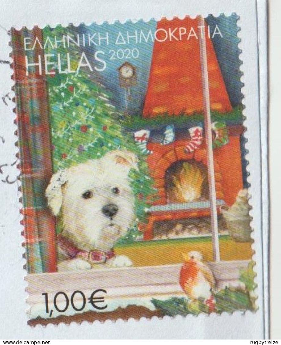 6769 Lettre Cover GRECE HELLAS GREECE DOG CHIEN NOEL - Lettres & Documents