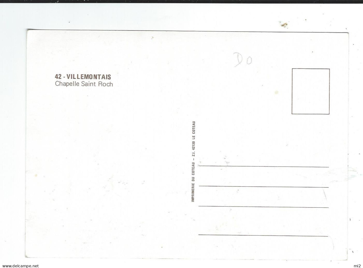 42    Villemontais Chapelle St Roch Dessin TIBI Neuve TBBE - Pelussin