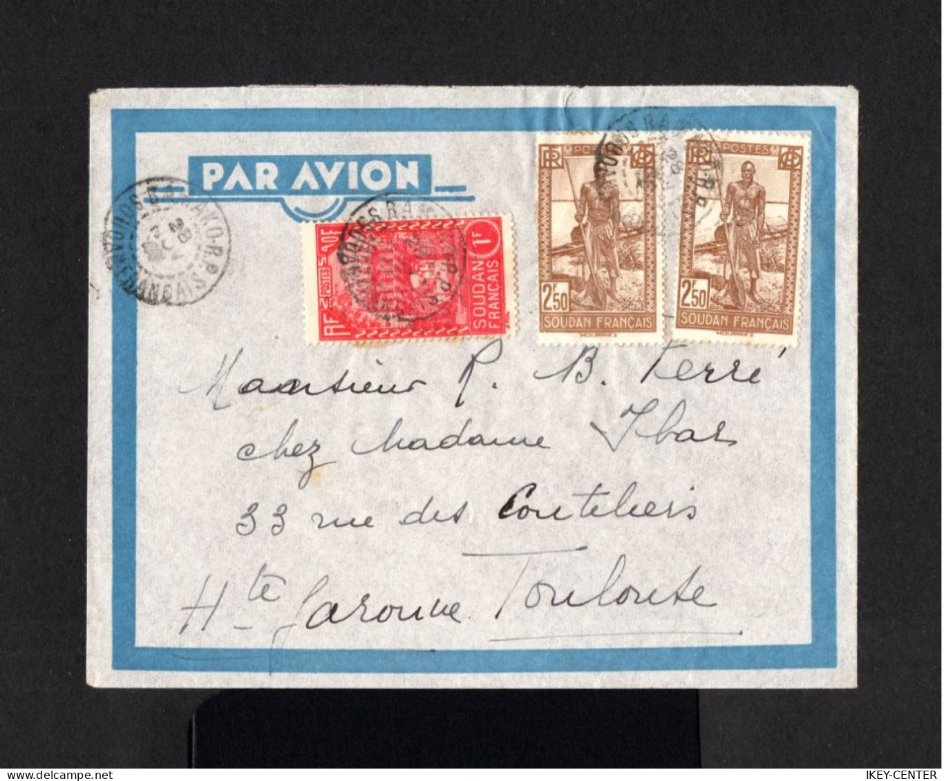 2102-FRENCH SUDAN-AIRMAIL COVER BAMAKO To TOULOUSE (france) 1942.WWII.ENVELOPPE AERIEN Soudan Français - Covers & Documents