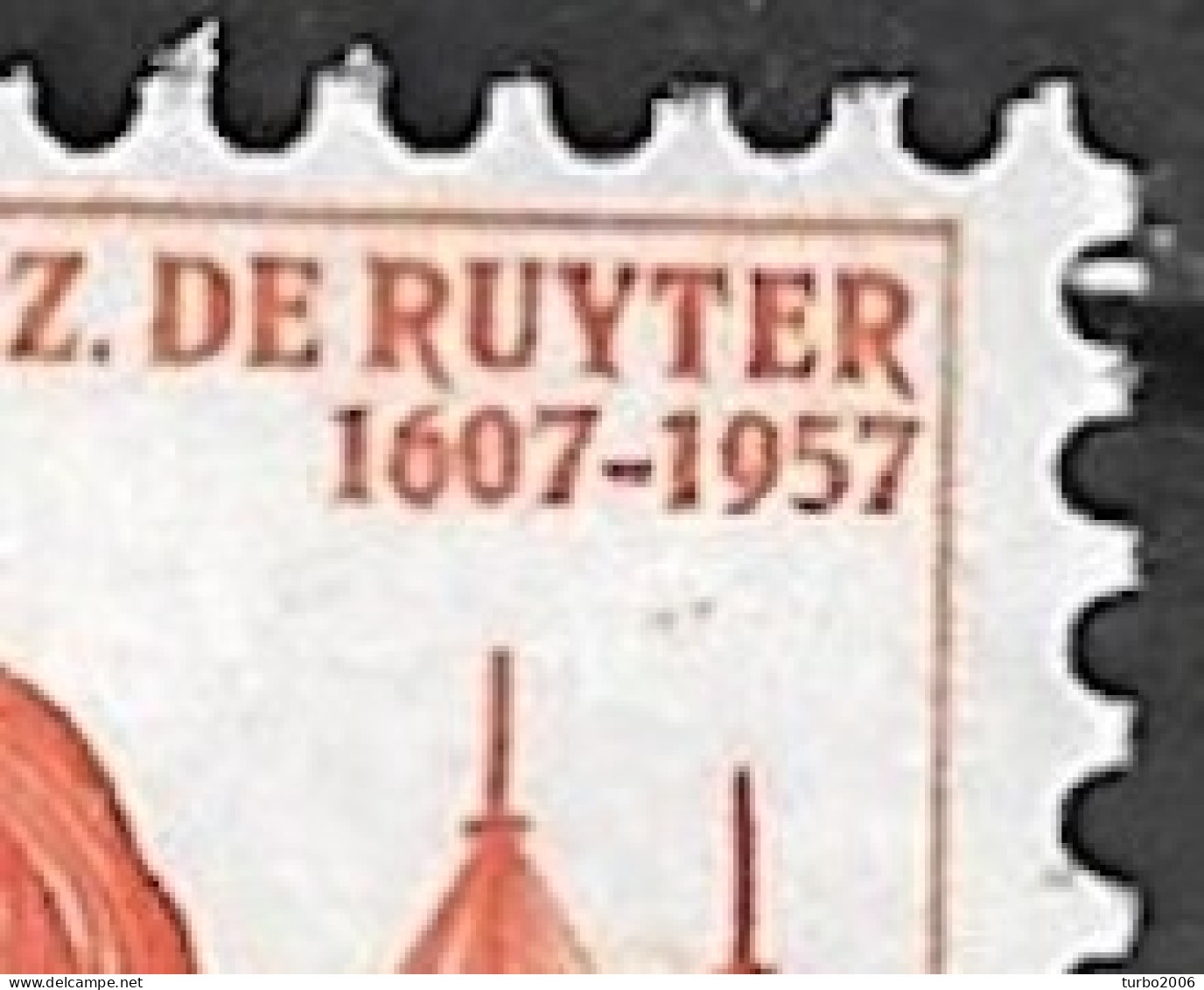 Plaatfout 2 Rode Stipjes Onder 1957 (zegel 59) In 1957 De Ruyter Zegel 10 C Rood NVPH 693 PM 2 Postfris - Errors & Oddities