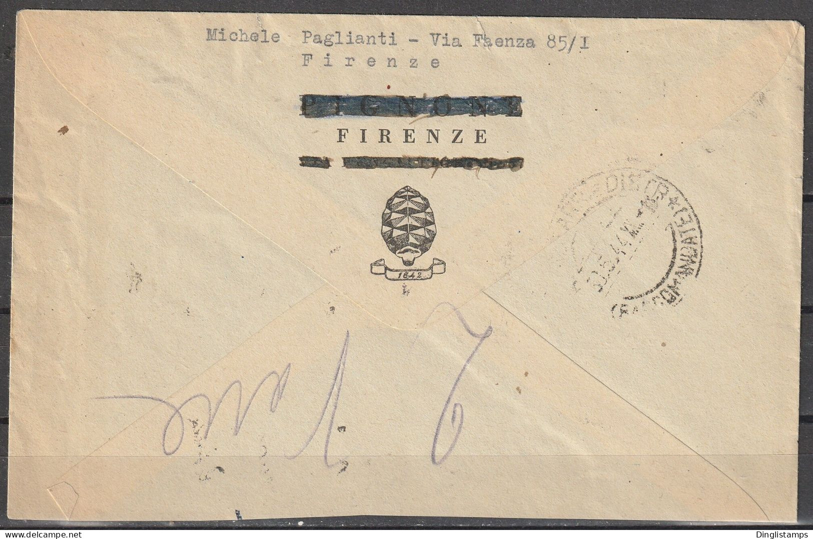 ITALY 1944 - Racc To Firenze 50Lire Overprinted - Express Mail