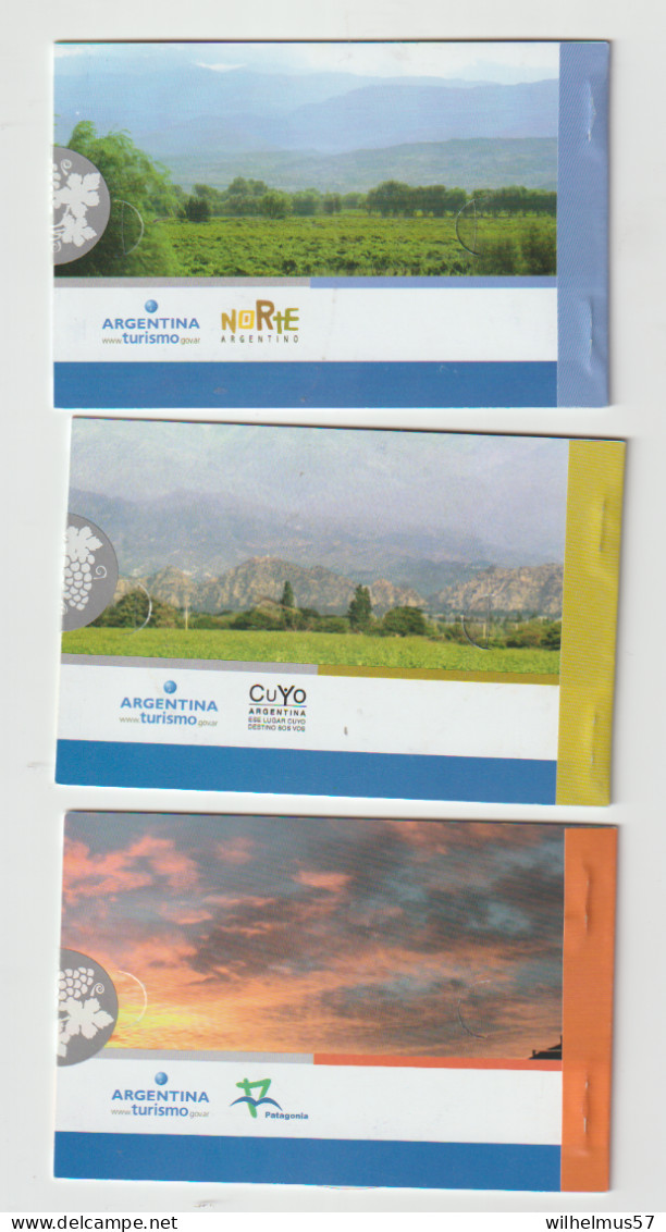 Argentina 2006-2007 Set Of 7 Booklets Paisajes Y Vinos  Unopened MNH - Markenheftchen