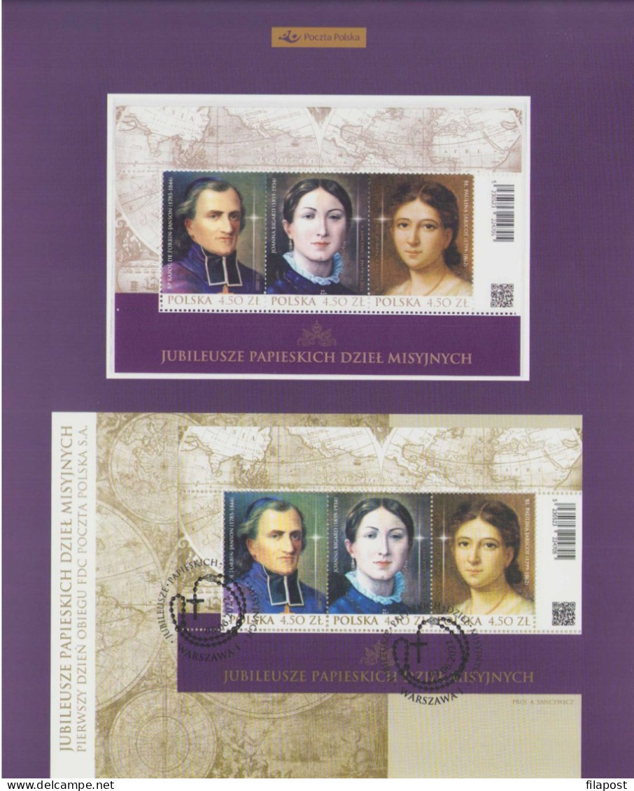 Poland 2022 Booklet - Jubilees Of Pontifical Missionary Acts, Charles De Forbin-Janson, Joanna Bigard, Pauline Jaricot - Cuadernillos