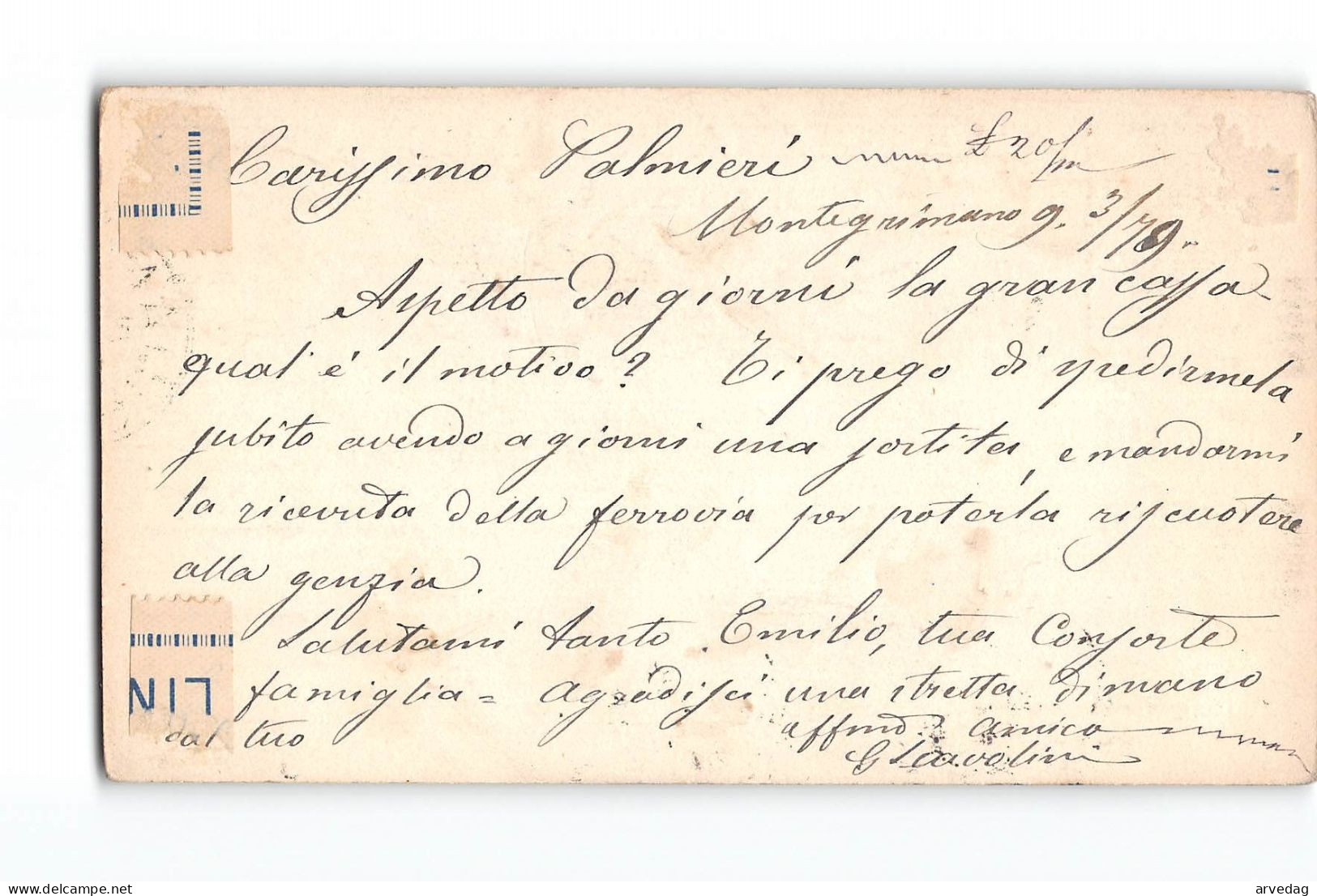 17551 CARTOLINA POSTALE 10 CENT  - MONTEGRIMANO X FORLI 1879 - Interi Postali