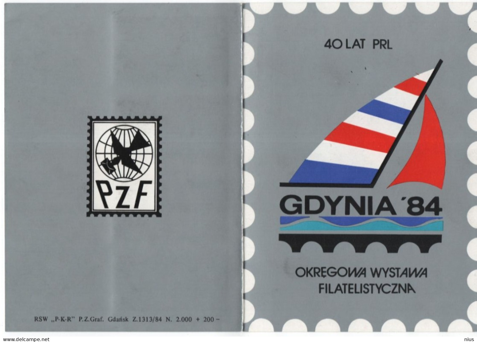 Poland Polska 1984 40th Anniversary Of The Preople's Republic Of Poland, Cancled In Gdynia, Ship Ships Fish Fishes - Libretti