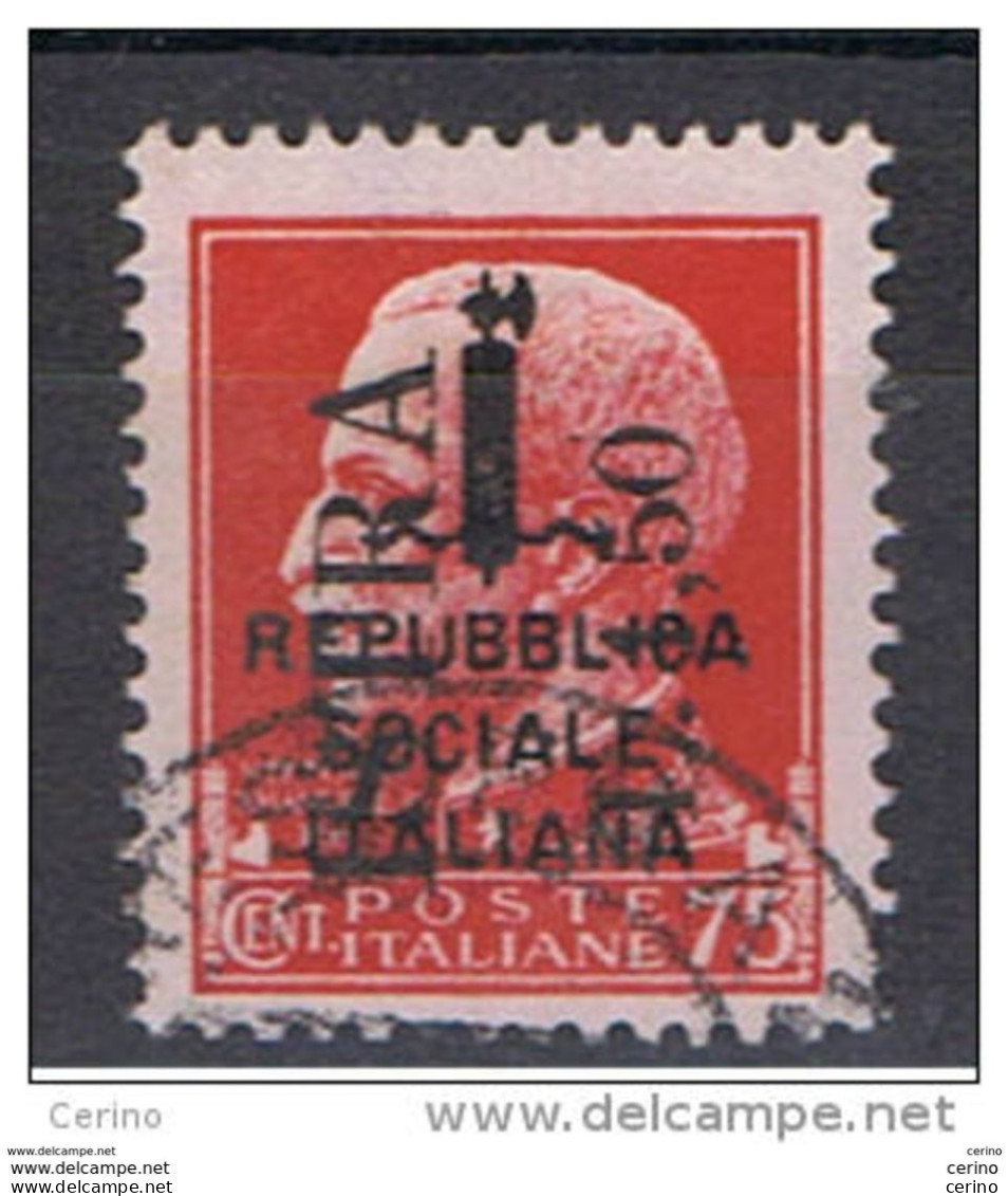 ISTRIA - OCCUPAZIONE  JUGOSLAVA:  1945  SOPRASTAMPATO  -  £. 1,50/ 75 C. CARMINIO  US. -  SASS. 27 - Jugoslawische Bes.: Istrien