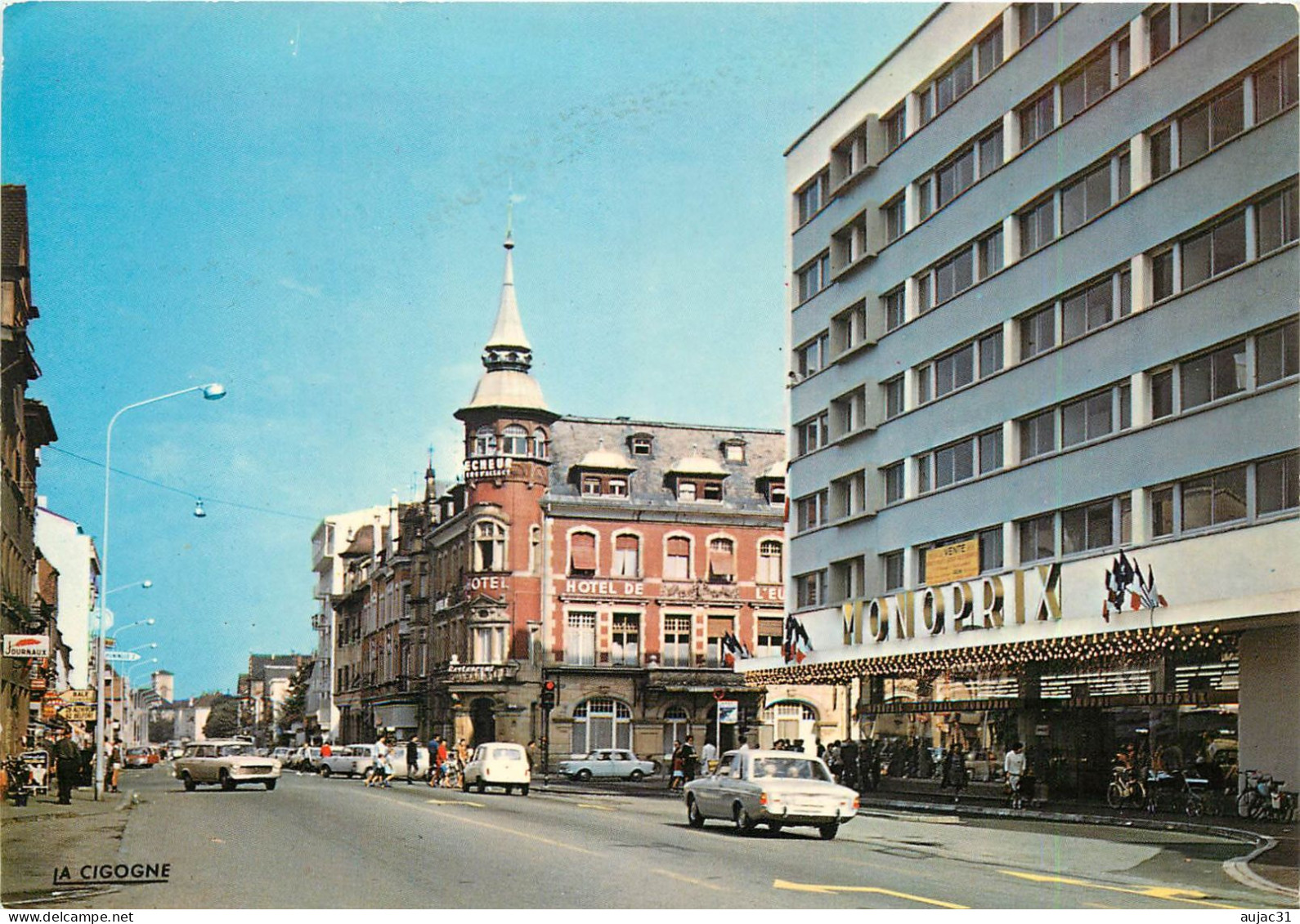 Dép 68 - Monoprix - Voitures - Automobile - St - Saint Louis - Rue De Bâle Et Rue De Mulhouse - état - Saint Louis