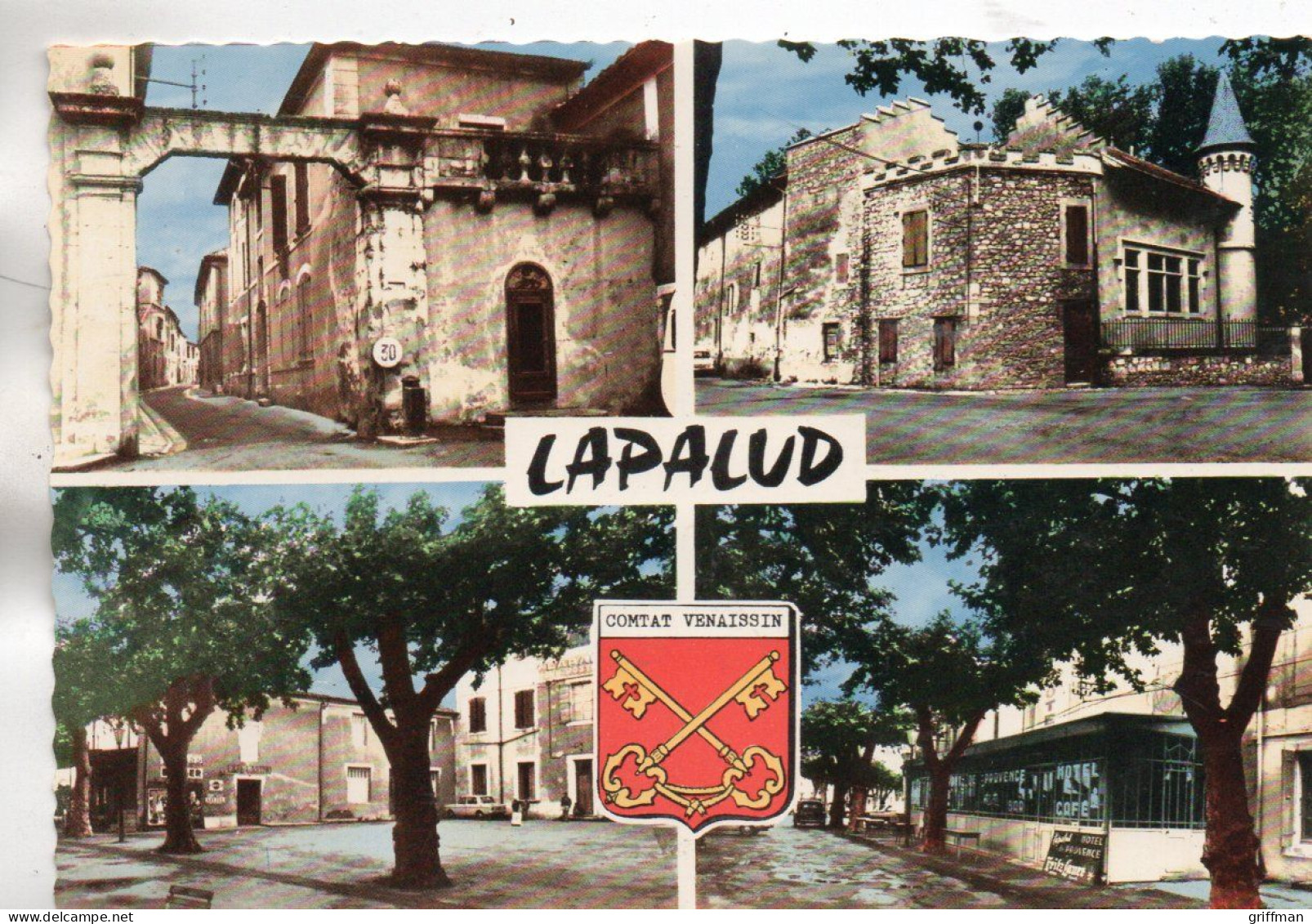 LAPALUD LA PLACE CAFE HOTEL DE PROVENCE ... CPSM 10X15 TBE - Lapalud