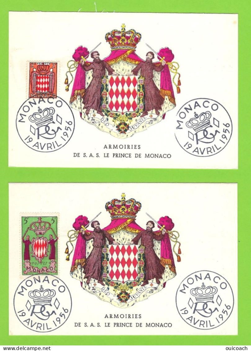 Armoiries Monaco Carte-maximum 409 Et 411 - Altri & Non Classificati