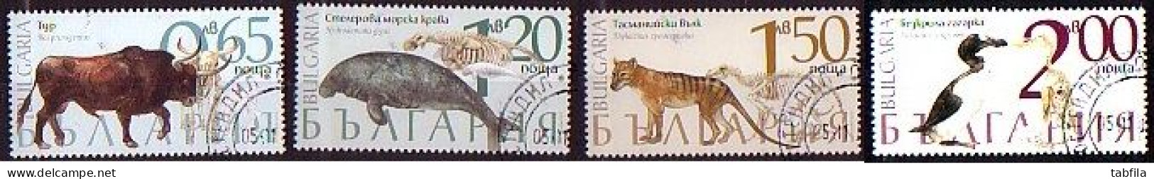 BULGARIA / BULGARIE - 2018 -  Faune Espèces Disparues - 4v Used - Gebruikt