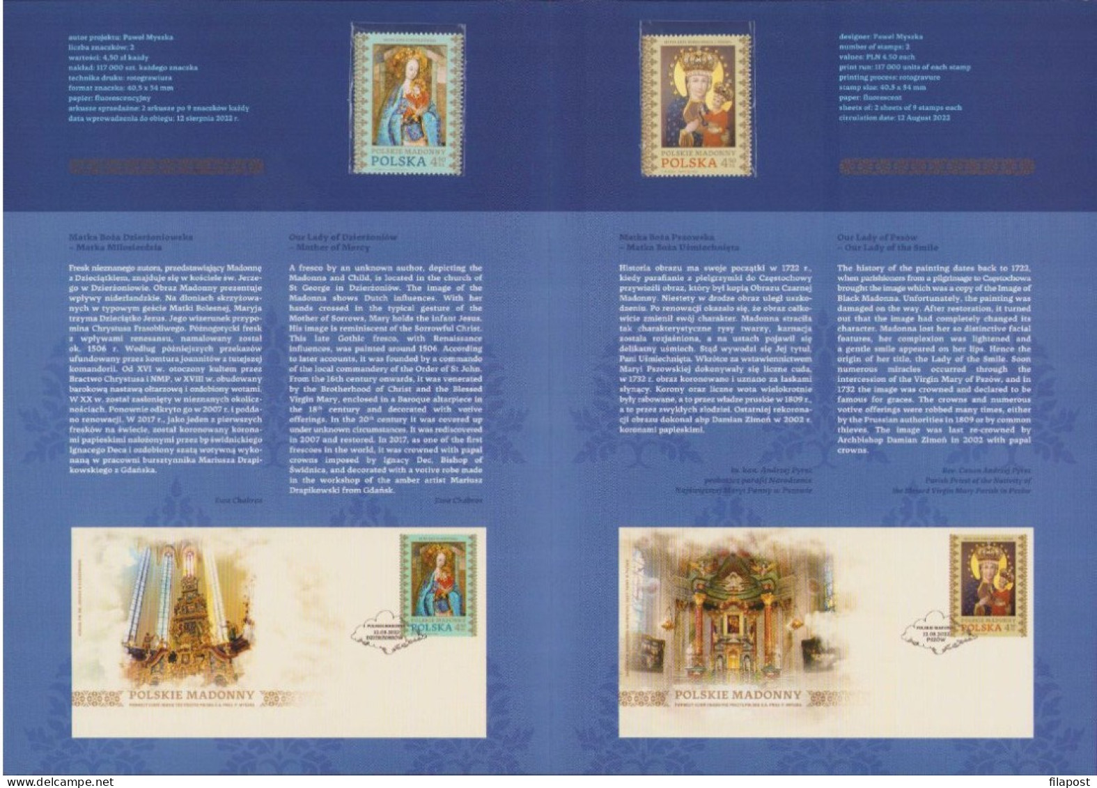 Poland 2022 Booklet, Polish Madonnas Our Lady Of Smiles From Pszów, Jesus Child / +stamps MNH** - Libretti