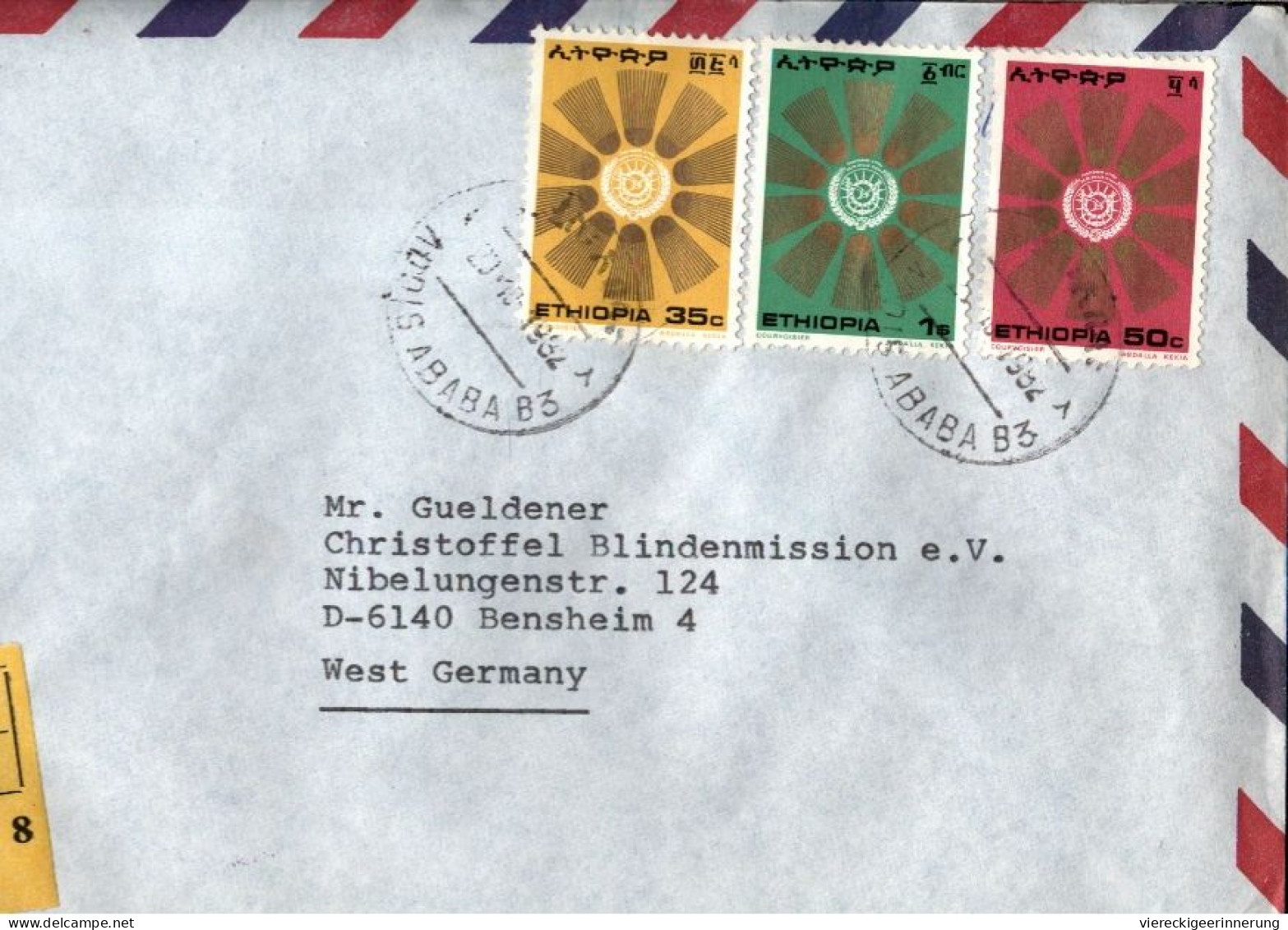 ! Äthiopien, Lot Of 7 Airmail Covers From Ethiopia, Meist An Blindenmission, Registered - Ethiopia