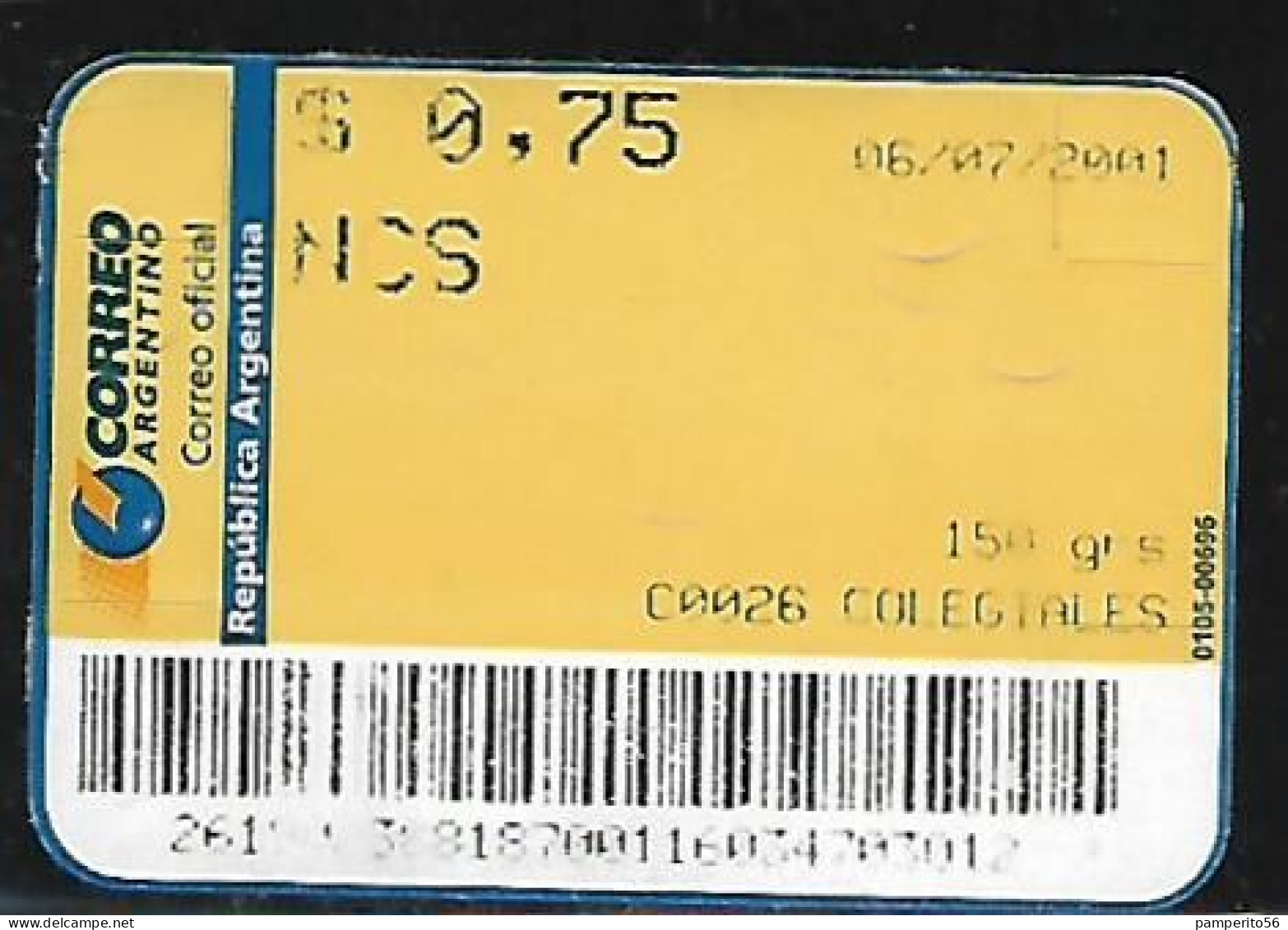 ARGENTINA - AÑO 2001 - Etiqueta De Franqueo NCS 150 Grs - Colegiales - Vignettes D'affranchissement (Frama)