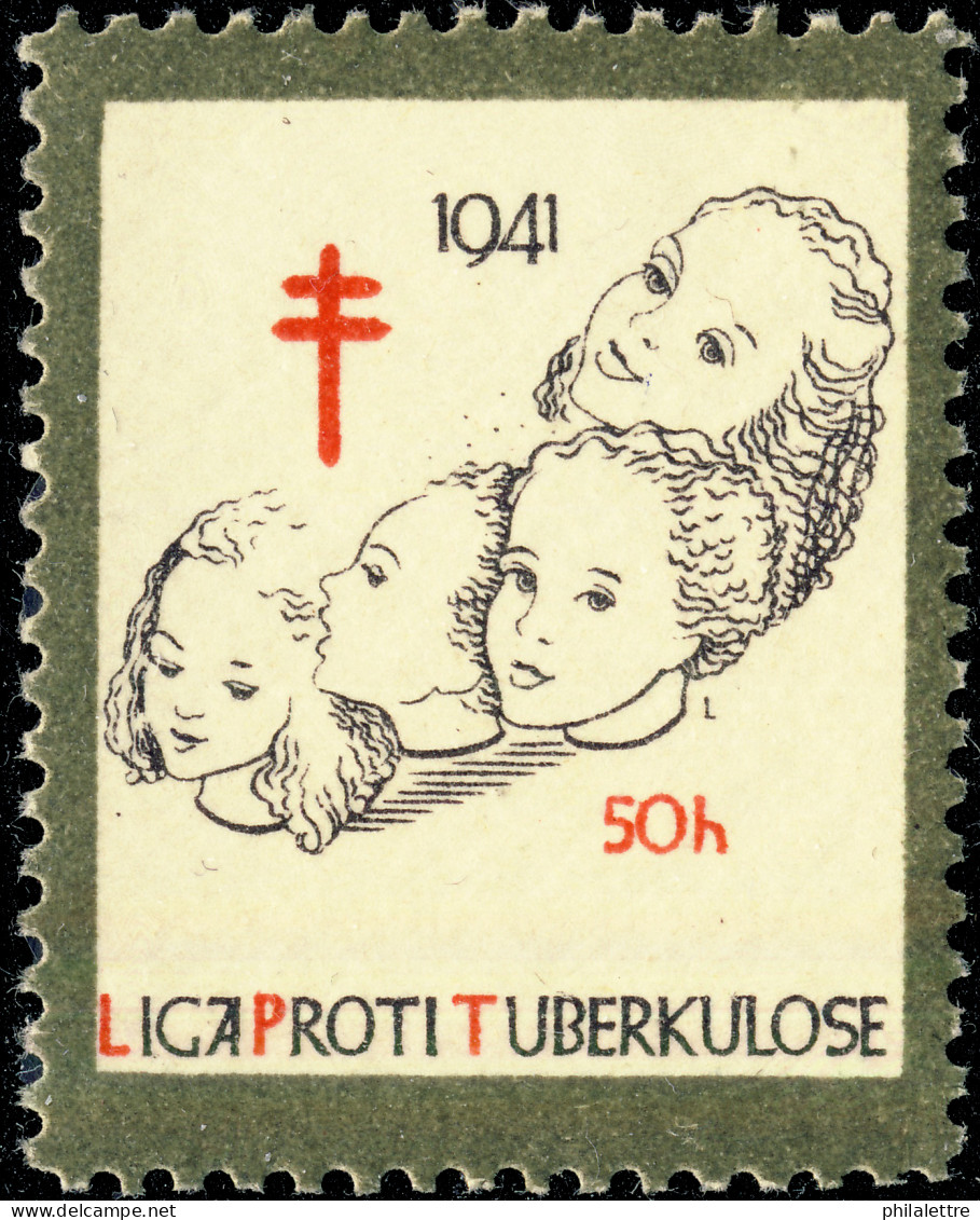 CZECHOSLOVAKIA - 1941 50Hal CHRISTMAS SEAL For The League Against Tuberculosis (Ref.054) - Disease