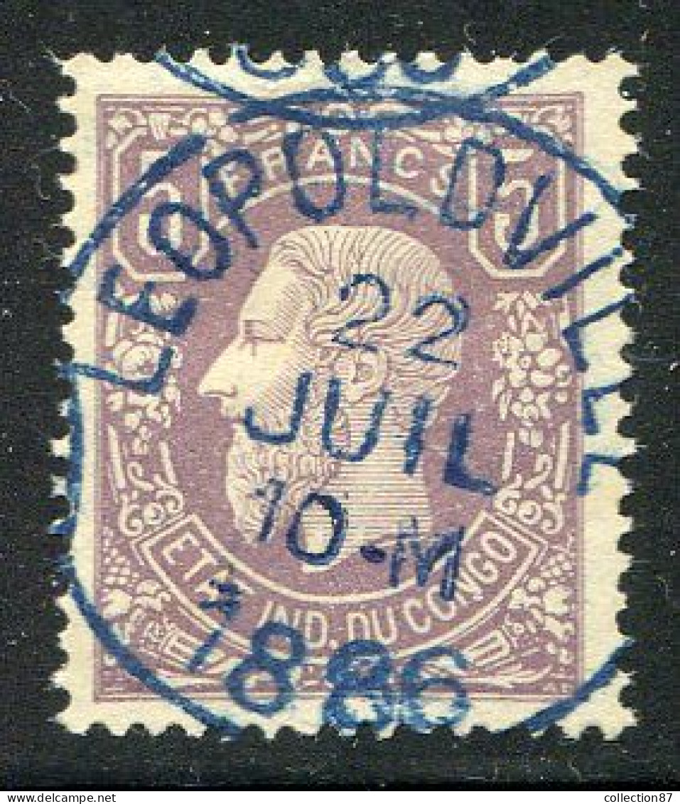 Réf 69 < -- CONGO BELGE < Yvert N° 5 Ø Superbe Cachet Léopoldville 1886 < Oblitéré Cote 320.00 € < 5 F Léopold II - 1884-1894