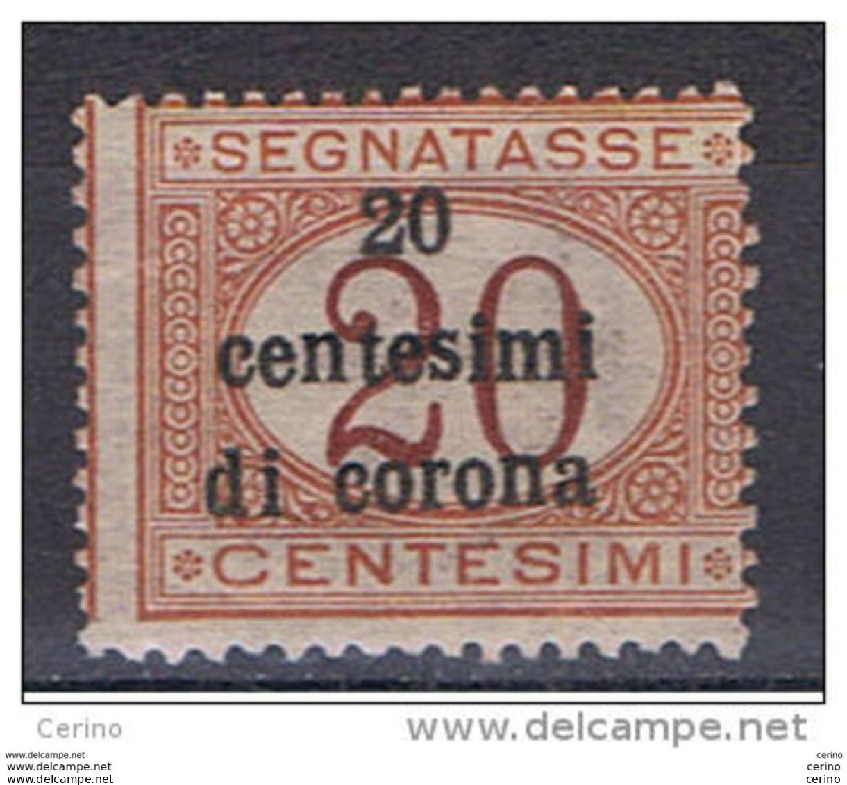 TRENTO  &  TRIESTE:  1919  TX. SOPRASTAMPATO  -  20 C./20 C. ARANCIO  E  CARMINIO  N. -  SASS. 3 - Trento & Trieste