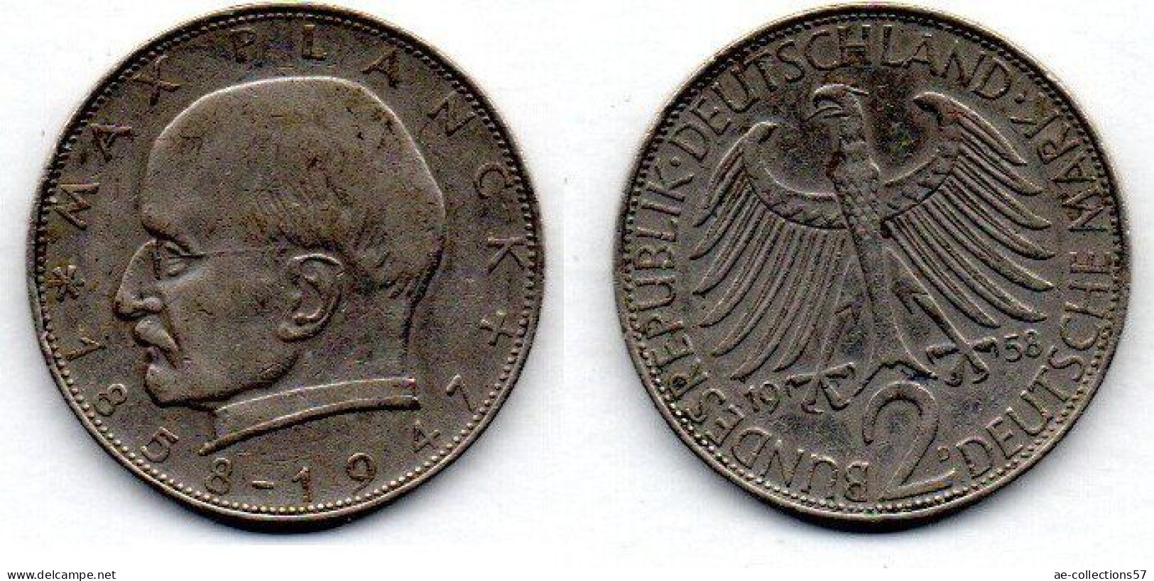 MA 22928 / Allemagne - Deutschland - Germany 2 Mark 1958 D Max Planck TB+ - 2 Mark