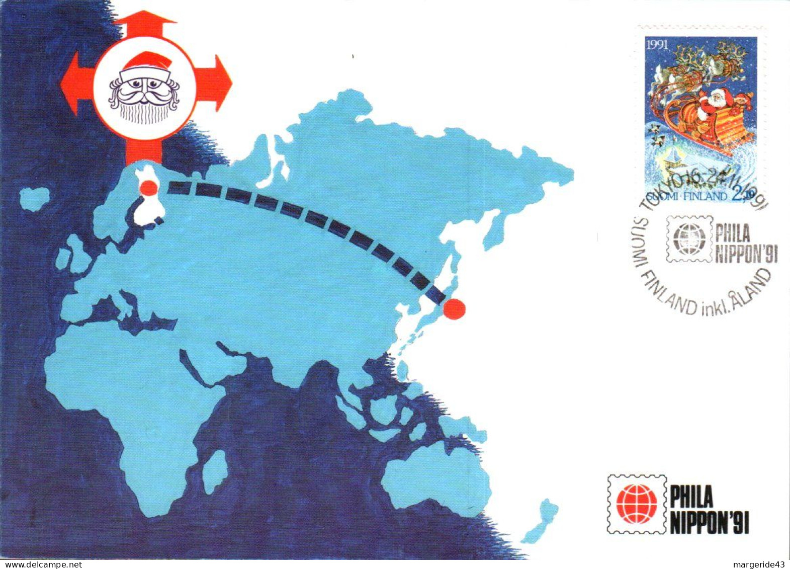 FINLANDE CARTE MAXIMUM EXPO PHILA NIPPON'91 - Maximumkarten (MC)