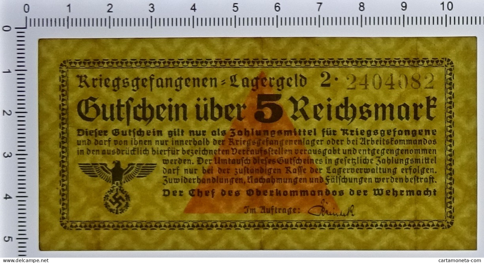 5 REICHSMARK PRIGIONIERI DI GUERRA WWII GERMANIA LAGERGELD 1939-1945 BB/SPL - Autres & Non Classés