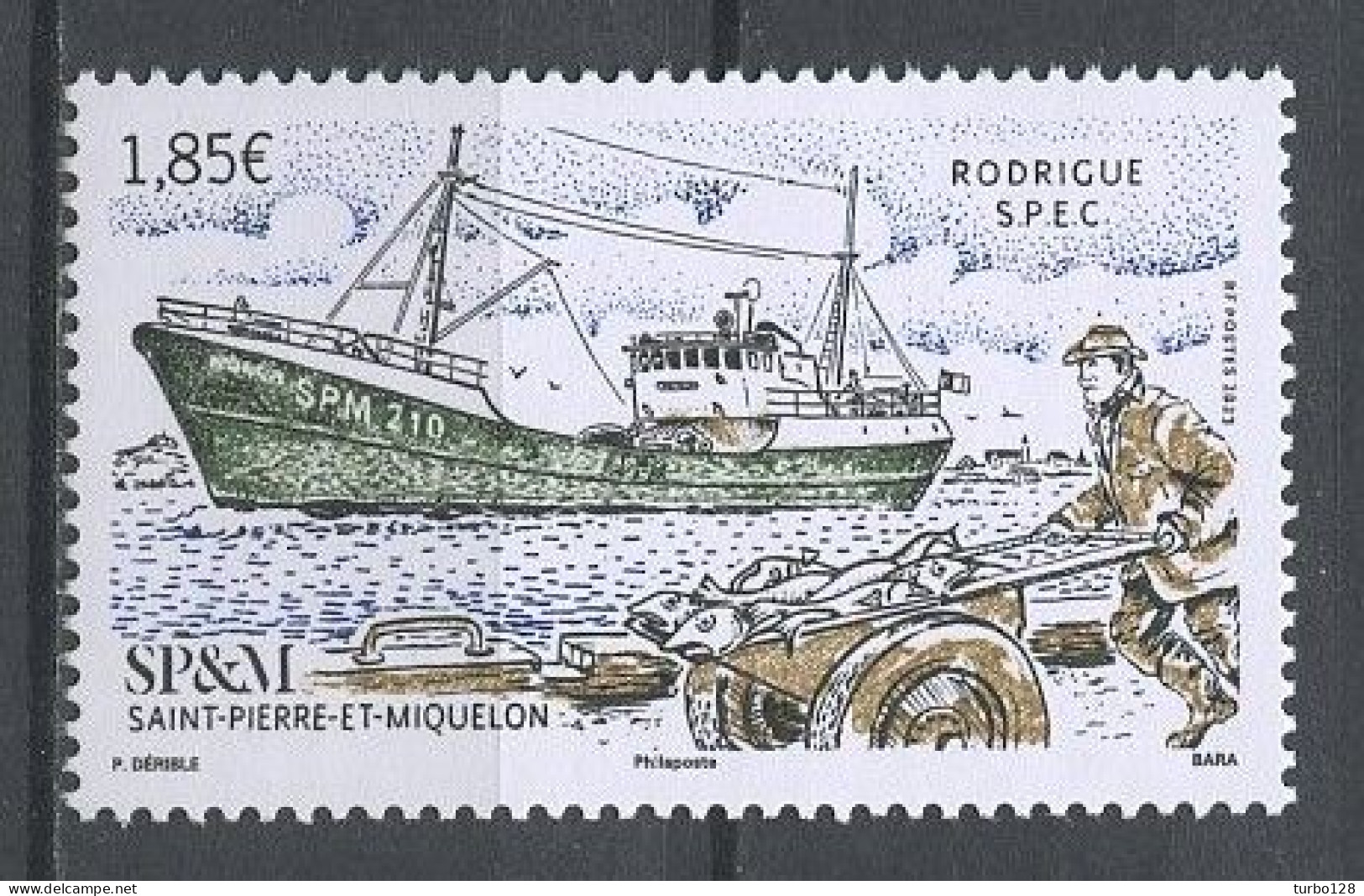 SPM Miquelon 2022 N° 1302 ** Neuf MNH Superbe Bateaux Boats Chalutier Le Rodrigue Pêcheur Fishing Poissons Fishes - Unused Stamps