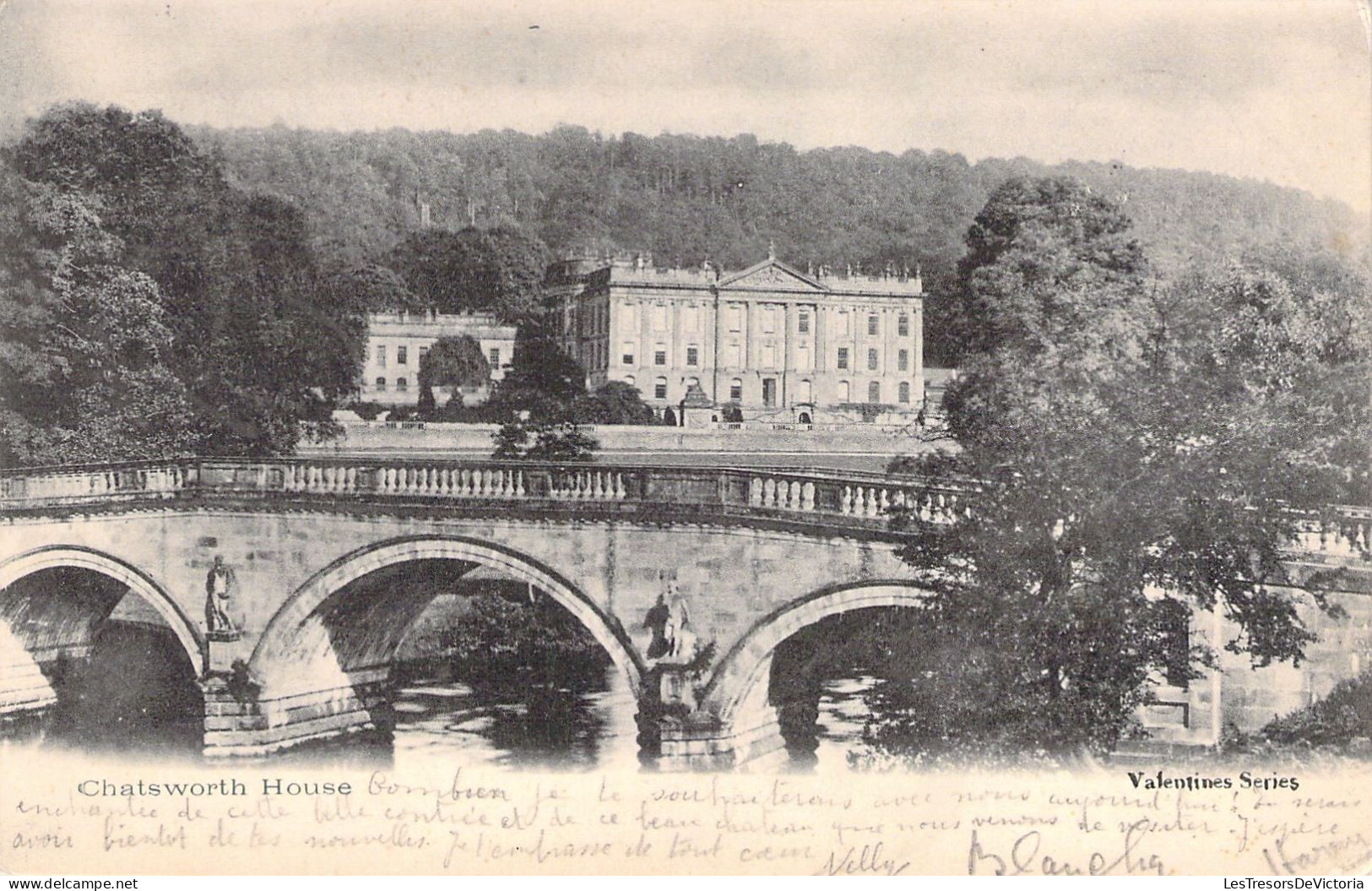 ANGLETERRE - Edensor - Chatsworth House - Carte Postale Ancienne - Derbyshire