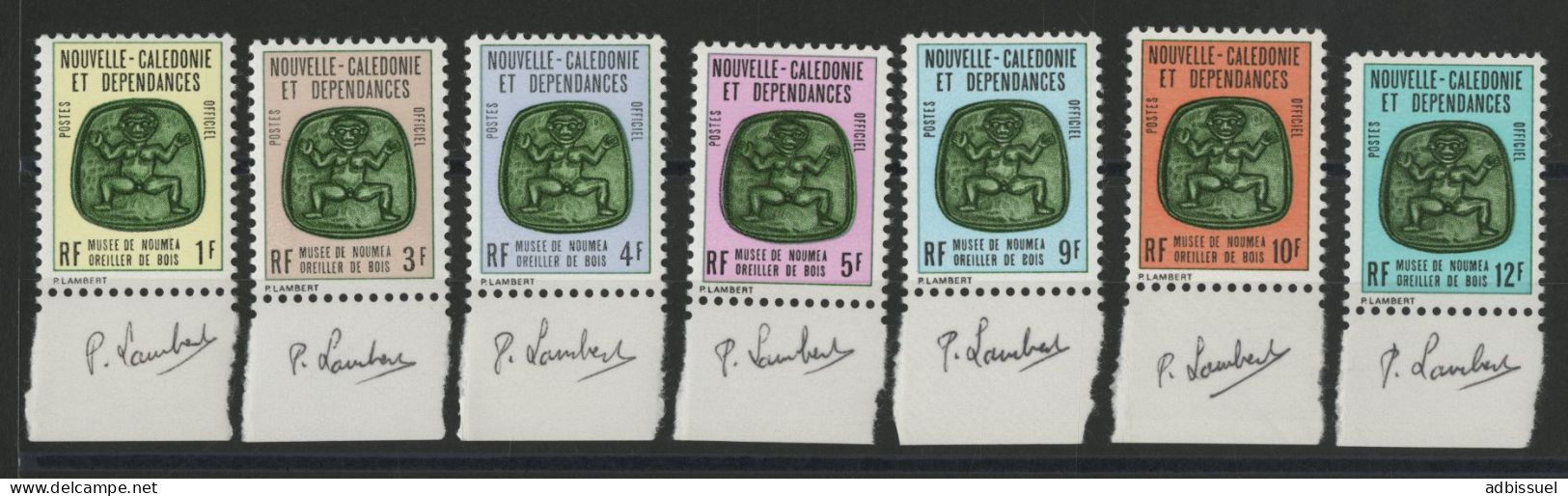 NOUVELLE CALEDONIE SERVICE N° 14 à 20 Neufs Sans Charnière ** (MNH) Signés De L'artiste Pierrette Lambert TB - Service