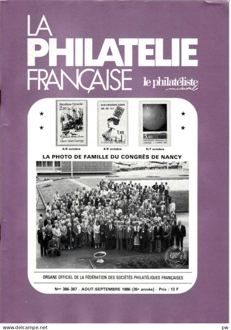REVUE LA PHILATELIE FRANCAISE N° 386-387 De Août-Septembre 1986 - French (from 1941)
