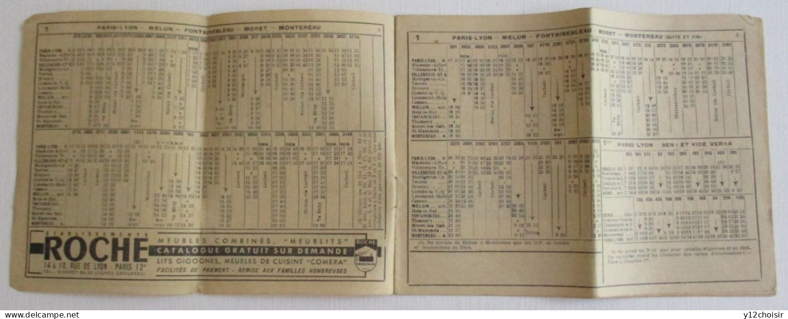 CARNET HORAIRE 1953 CHEMINS DE FER BANLIEUE SUD MELUN FONTAINEBLEAU MORET MONTEREAU ET SCEAUX MASSY SAINT REMY - Europa