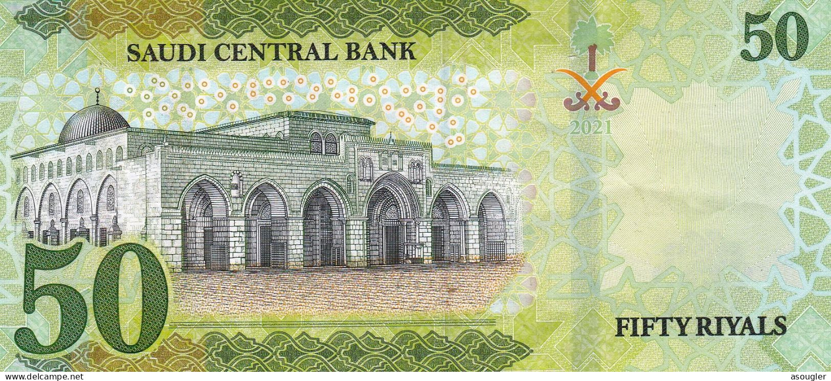 SAUDI ARABIA 50 RIYALS 2021 EXF (free Shipping Via Registered Air Mail) - Arabie Saoudite