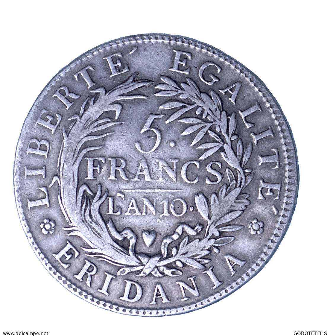 Italie Gaule Subalpine 5 Francs An 10 (1802) Turin - Napoleonic