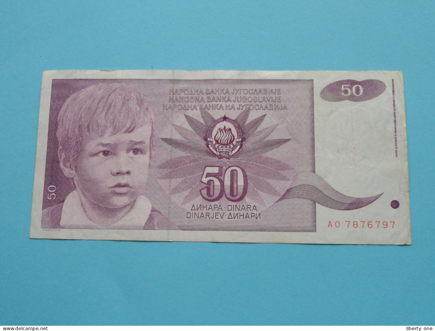 50 DINARA ( 1 VI 1990 ) Banka JUGOSLAVIJE ( See/voir SCANS ) Used Note ! - Yugoslavia