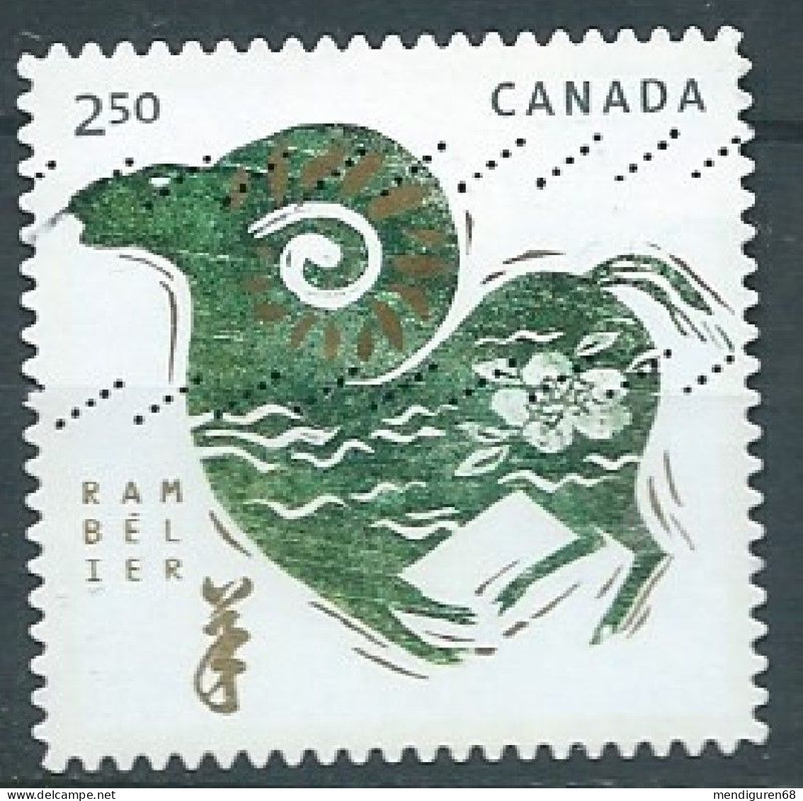 CANADA 2015 CHINESE NEW YEAR YEAR OF THE RAM USED MI 3218 SN 2803 YT 3091 SG 3101 - Usados