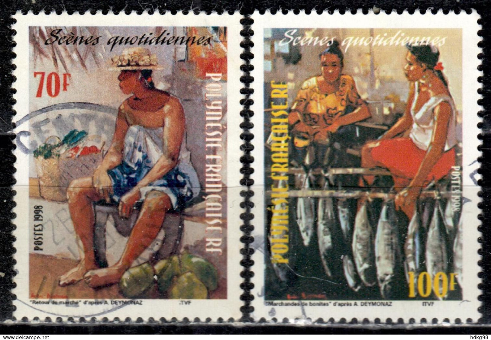 F P+ Polynesien 1998 Mi 774-75 Gemälde - Used Stamps