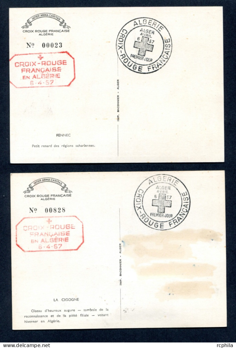 RC 25581 ALGERIE 1957 CROIX ROUGE FDC 1er JOUR - ( VOIR DESCRIPTION ) - Maximum Cards