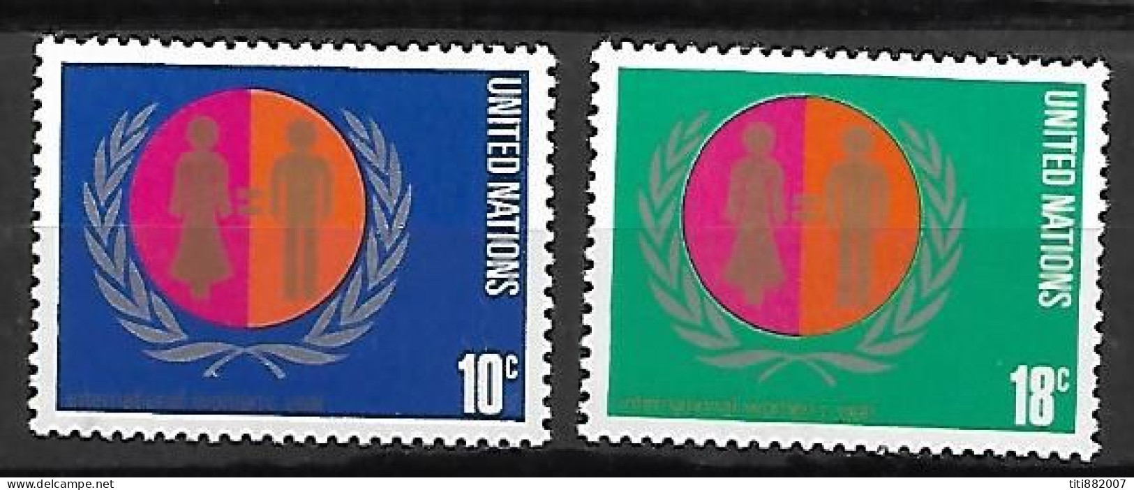 NATIONS - UNIES   -  1975 .  Y&T N° 251 / 252 **.   Journée Internationale De La Femme - Ungebraucht