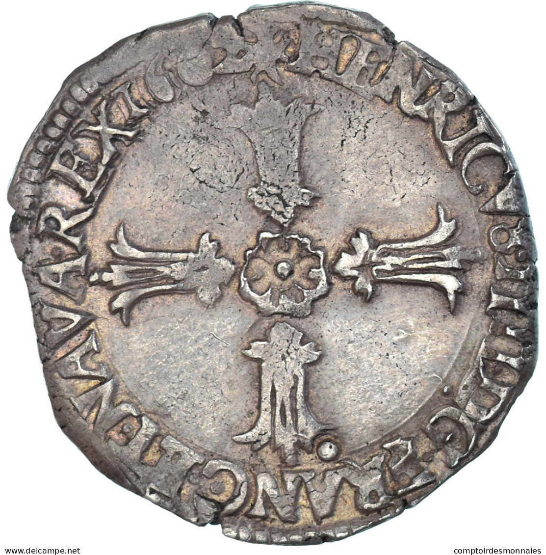 Monnaie, France, Henri IV, 1/4 Ecu, 1602, Nantes, TB+, Argent, Gadoury:597 - 1589-1610 Henri IV Le Vert-Galant