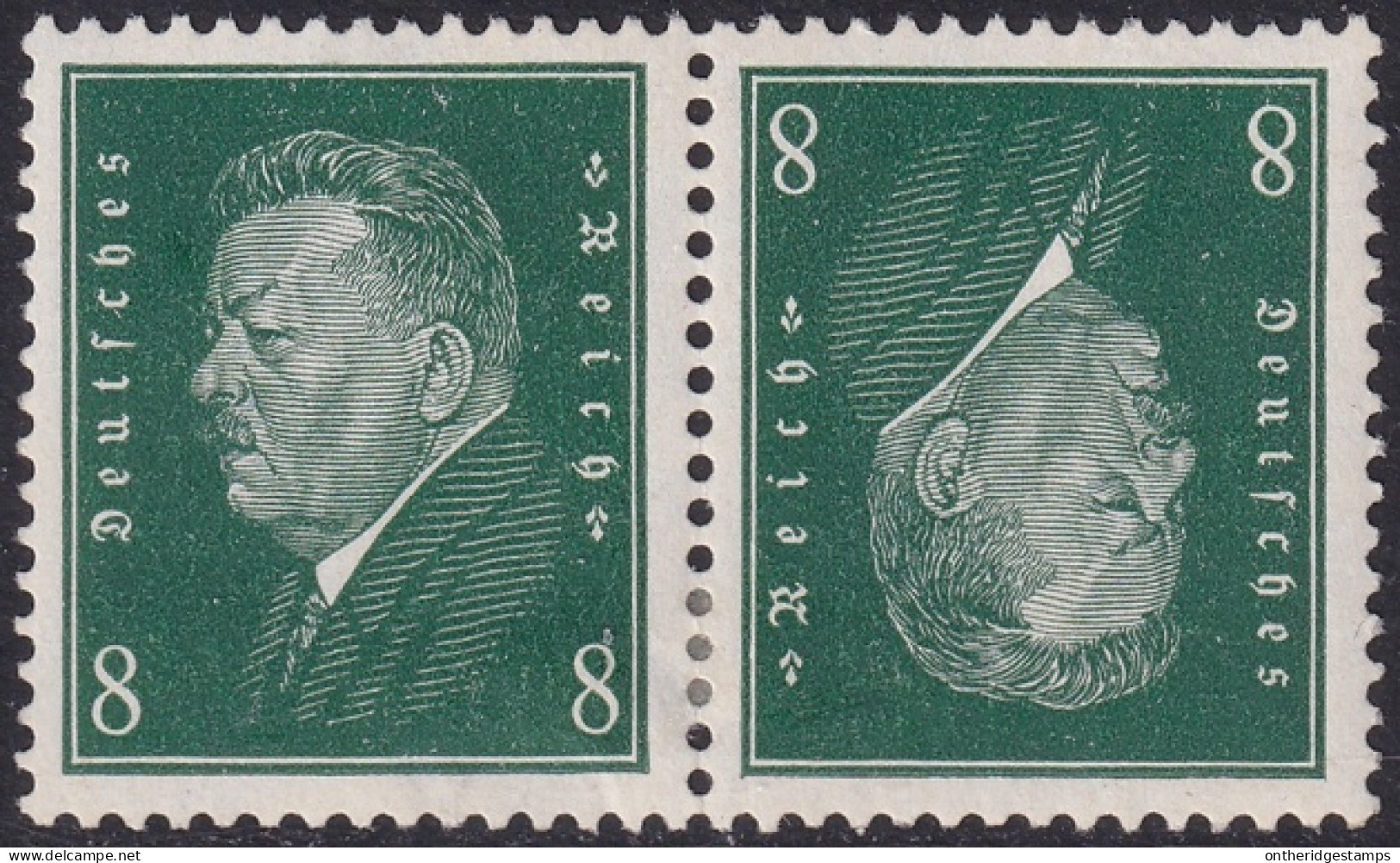 Germany 1928 Sc 370a Deutschland Mi K12 Tête-bêche Pair From Booklet MH* - Libretti