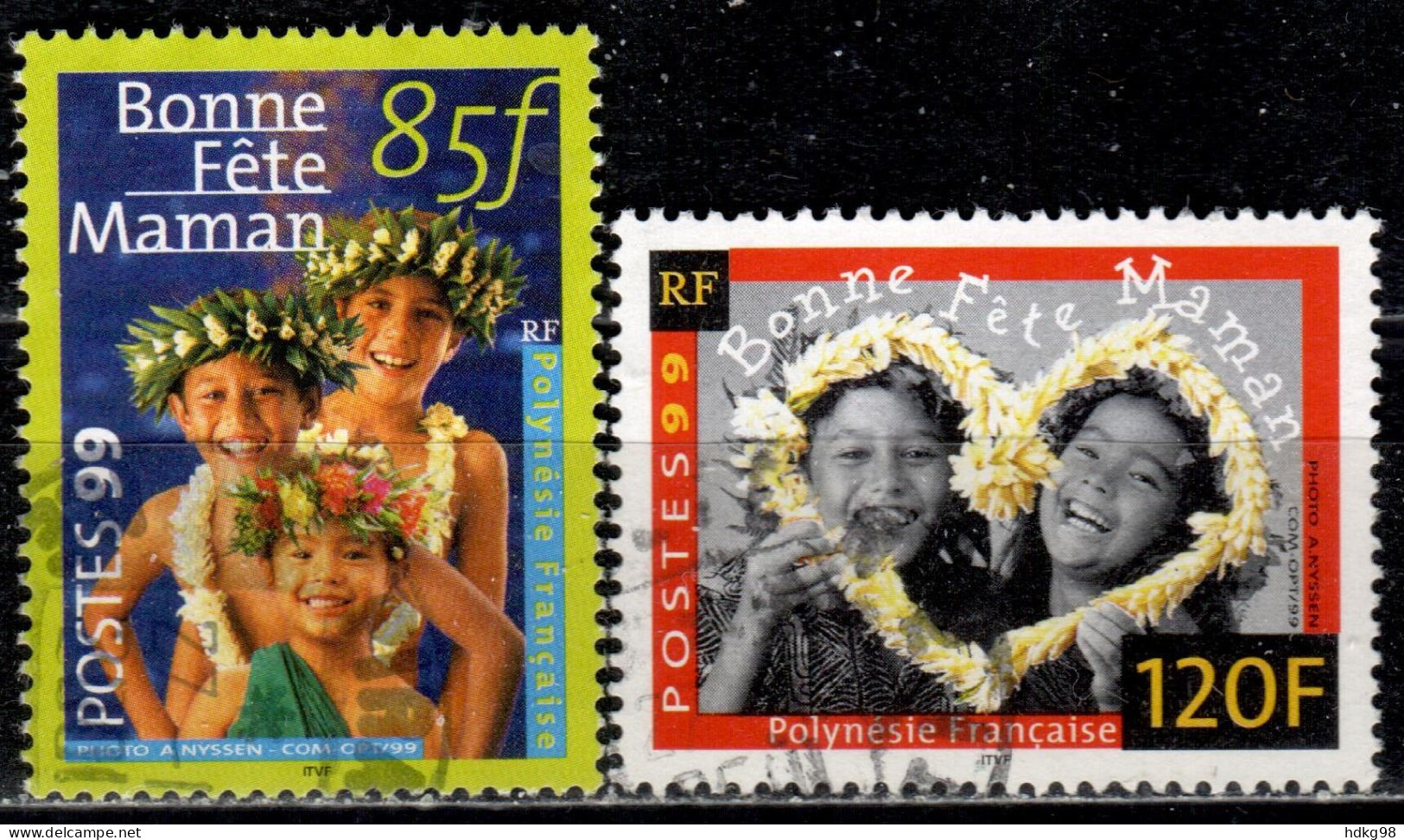 F P+ Polynesien 1999 Mi 786-87 Muttertag - Used Stamps