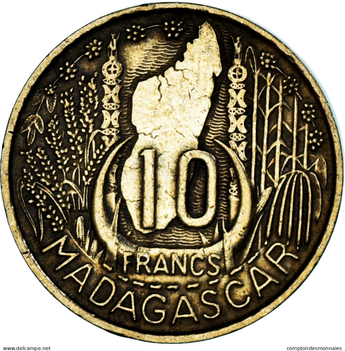 Monnaie, Madagascar, 10 Francs, 1953, Paris, TTB+, Bronze-Aluminium, KM:6 - Madagaskar