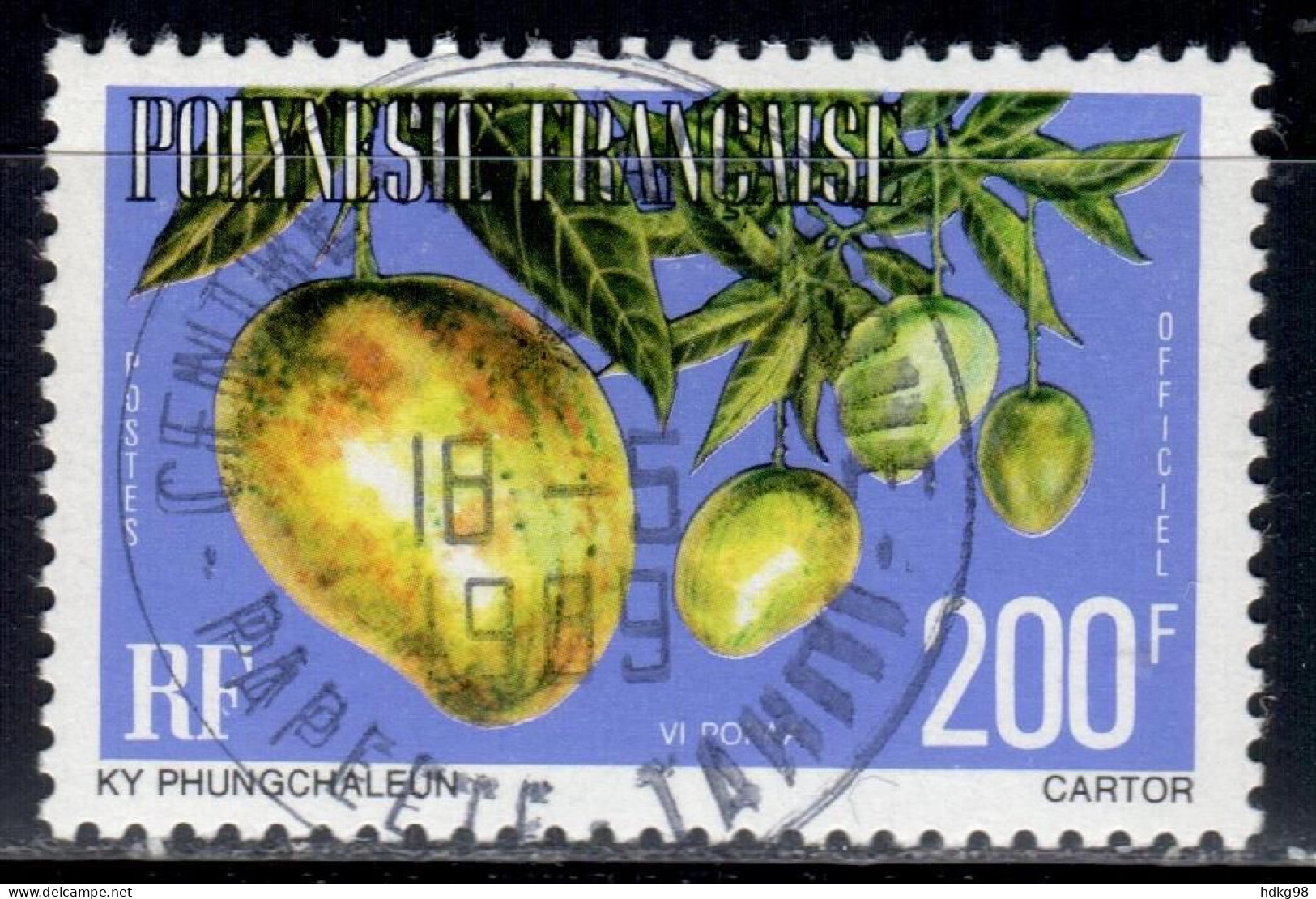 F P+ Polynesien 1977 Mi 15 C Dienstmarke Mango - Used Stamps