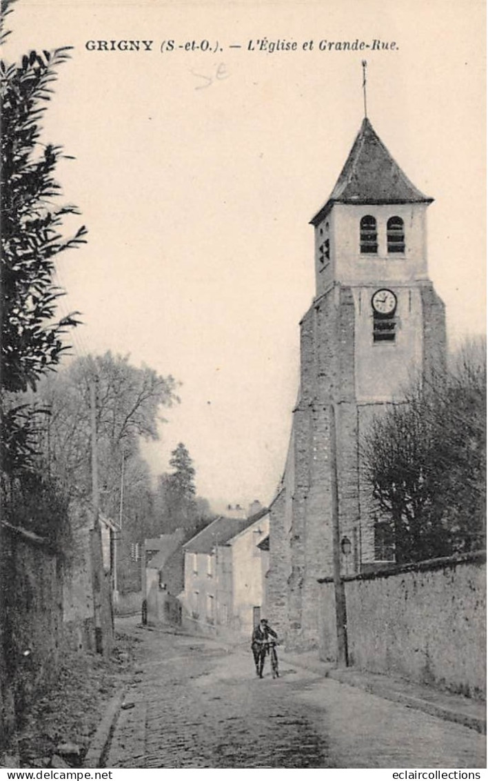 Grigny             91         Eglise Et Grande Rue           (voir Scan) - Grigny