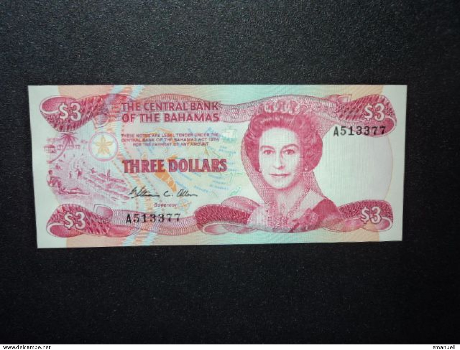 BAHAMAS * : 3 DOLLARS   L.1974 (1984)   P 44a      NEUF - Bahama's