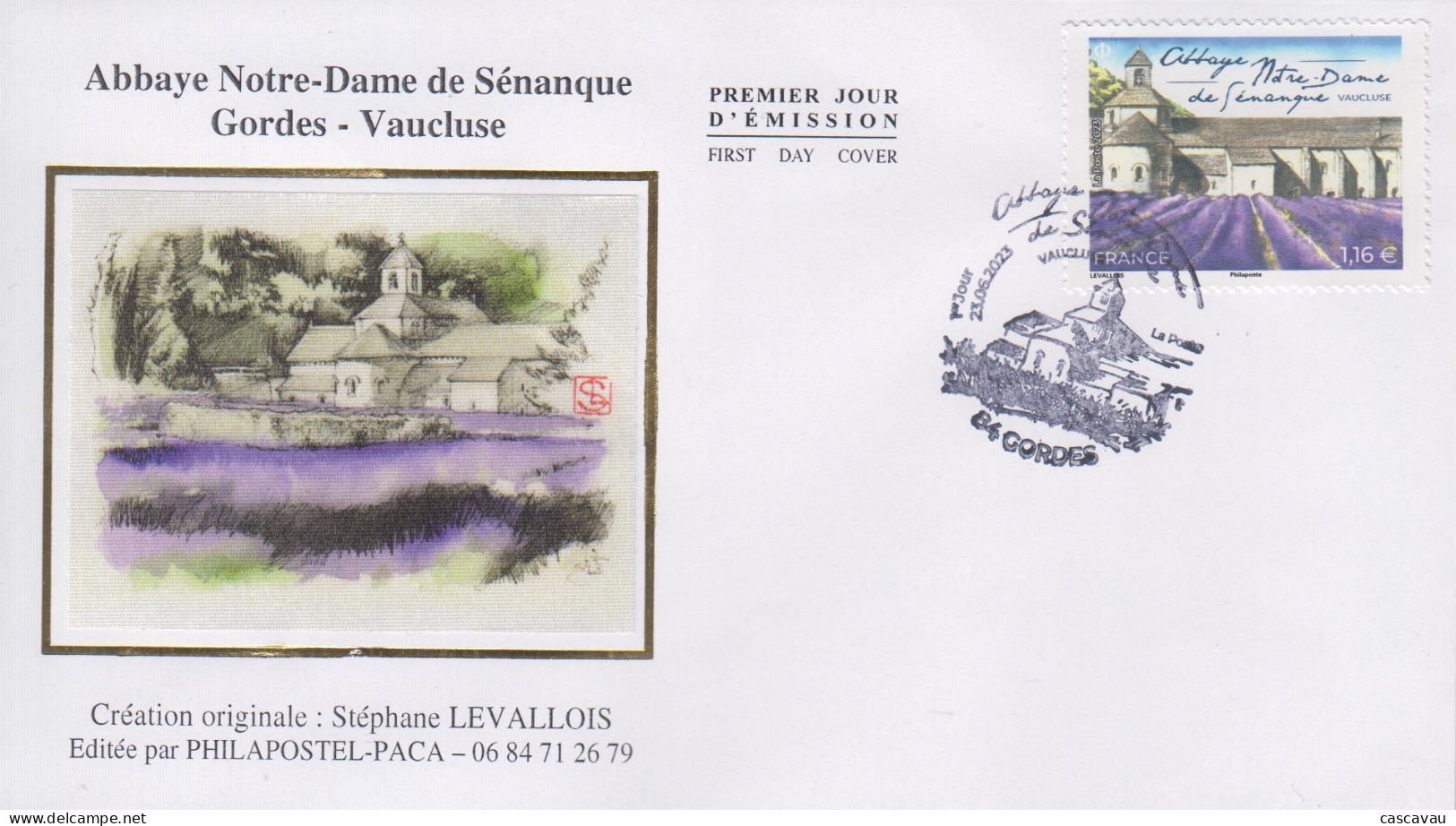 Enveloppe   FDC    1er  Jour    FRANCE    Abbaye   NOTRE  DAME   De   SENANQUE    GORDES   2023 - 2020-…