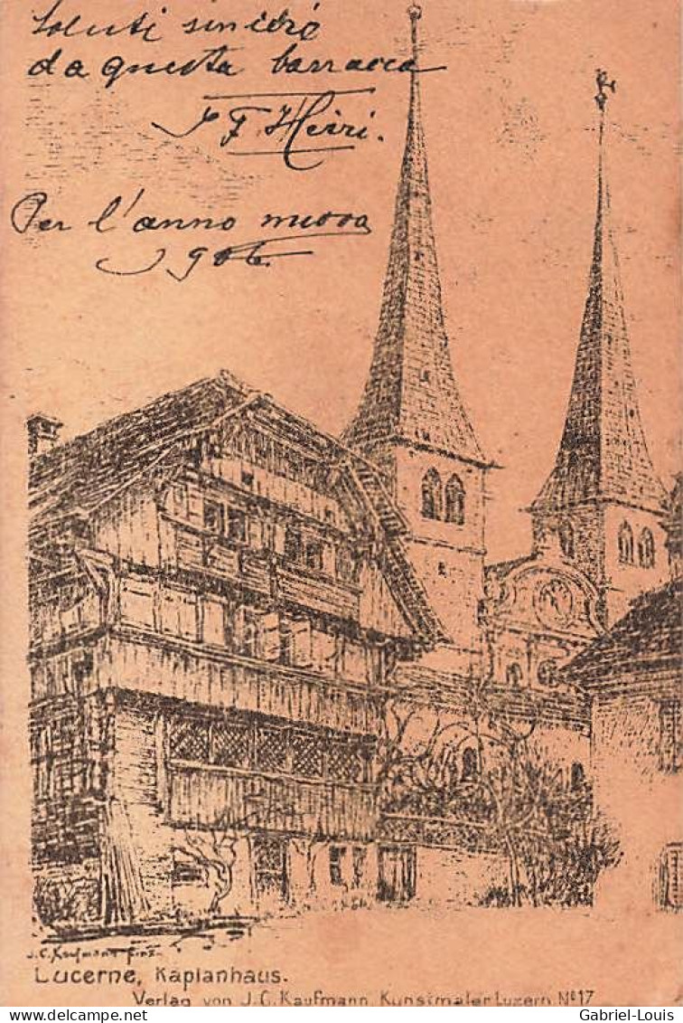 Luzern Kaplanhaus 1906 Litho - Luzern