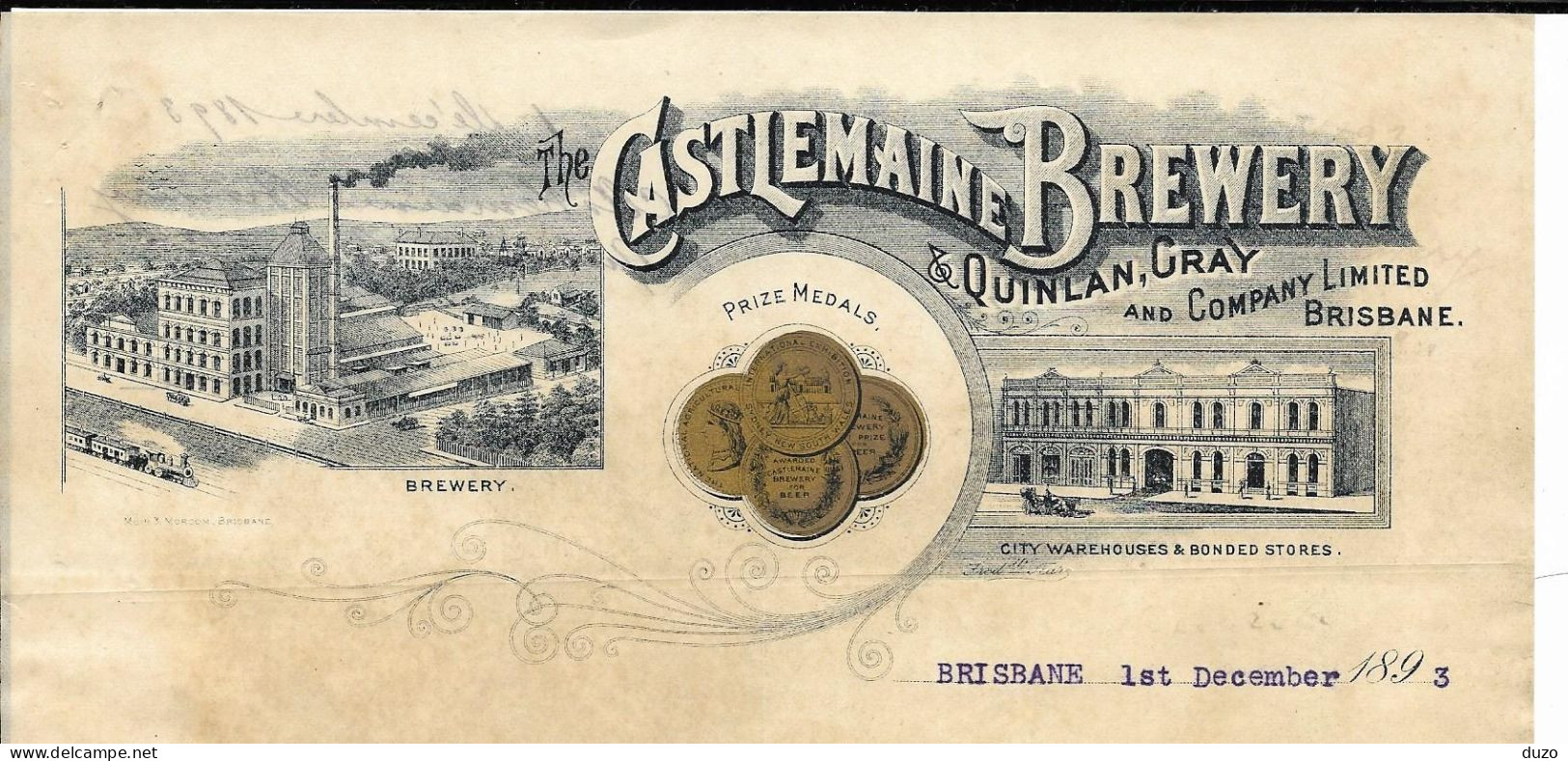 Australie -  Brisbane 1893 - Castlemaine Brewery & Quinlan.Gray And Company Limited Brisbane. - Australie