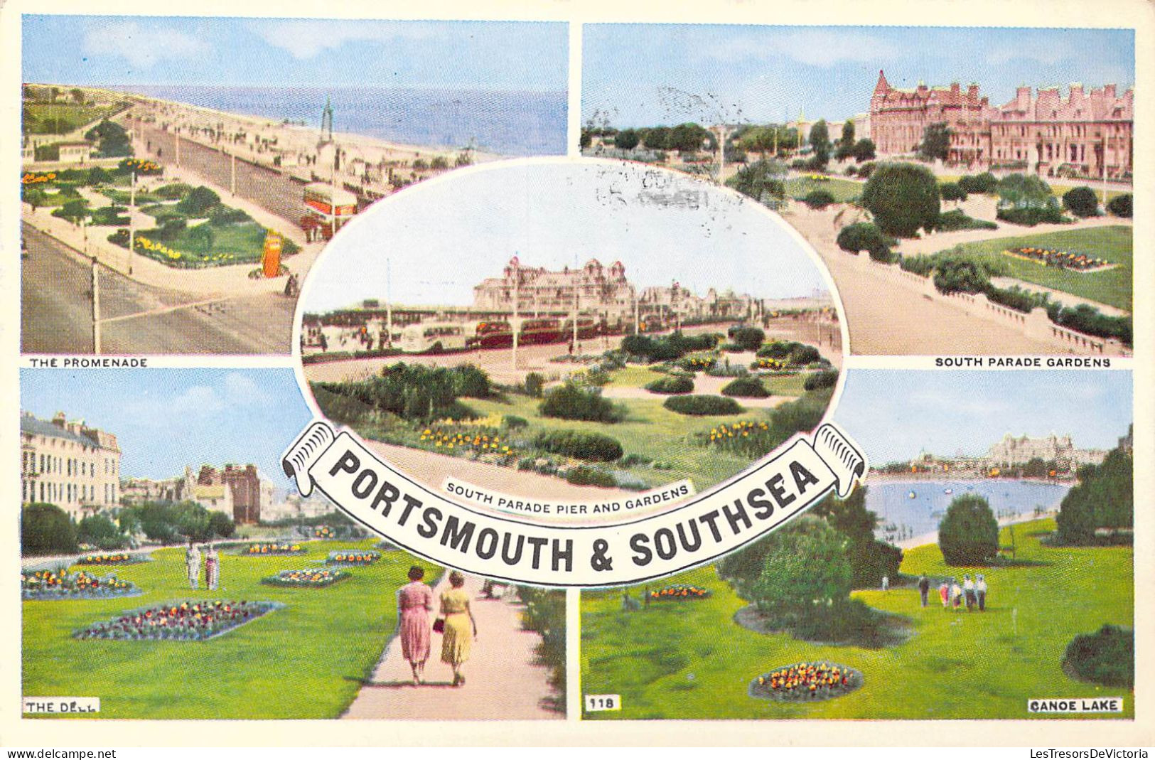 ANGLETERRE - Portsmouth & Southsea - The Promenade - South Parade Gardens - The Dell - Canoe.. - Carte Postale Ancienne - Portsmouth