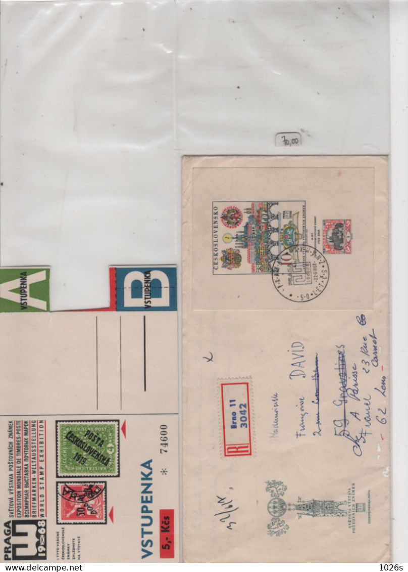 LOT DE 12 ENVELOPPES 1er JOUR DE TCHECOSLOVAQUIE DE 1968 - Storia Postale