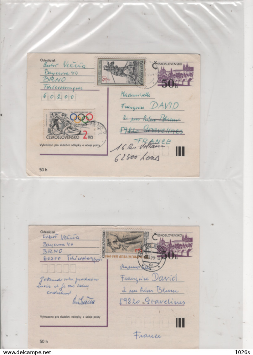 LOT DE 12 ENVELOPPES 1er JOUR DE TCHECOSLOVAQUIE DE 1968