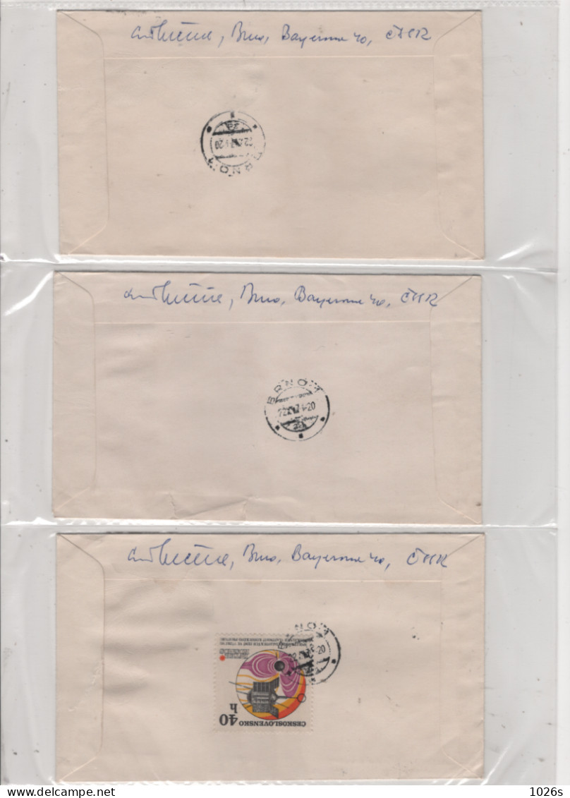 LOT DE 12 ENVELOPPES 1er JOUR DE TCHECOSLOVAQUIE DE 1968 - Covers & Documents