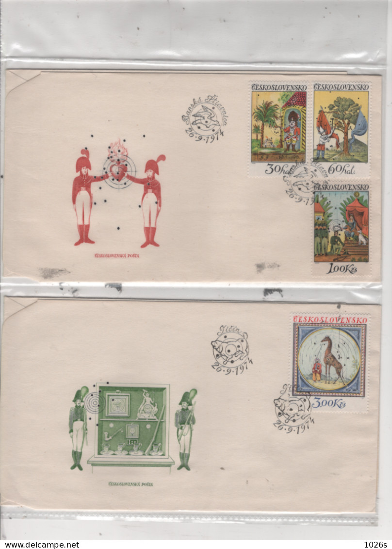 LOT DE 12 ENVELOPPES 1er JOUR DE TCHECOSLOVAQUIE DE 1968